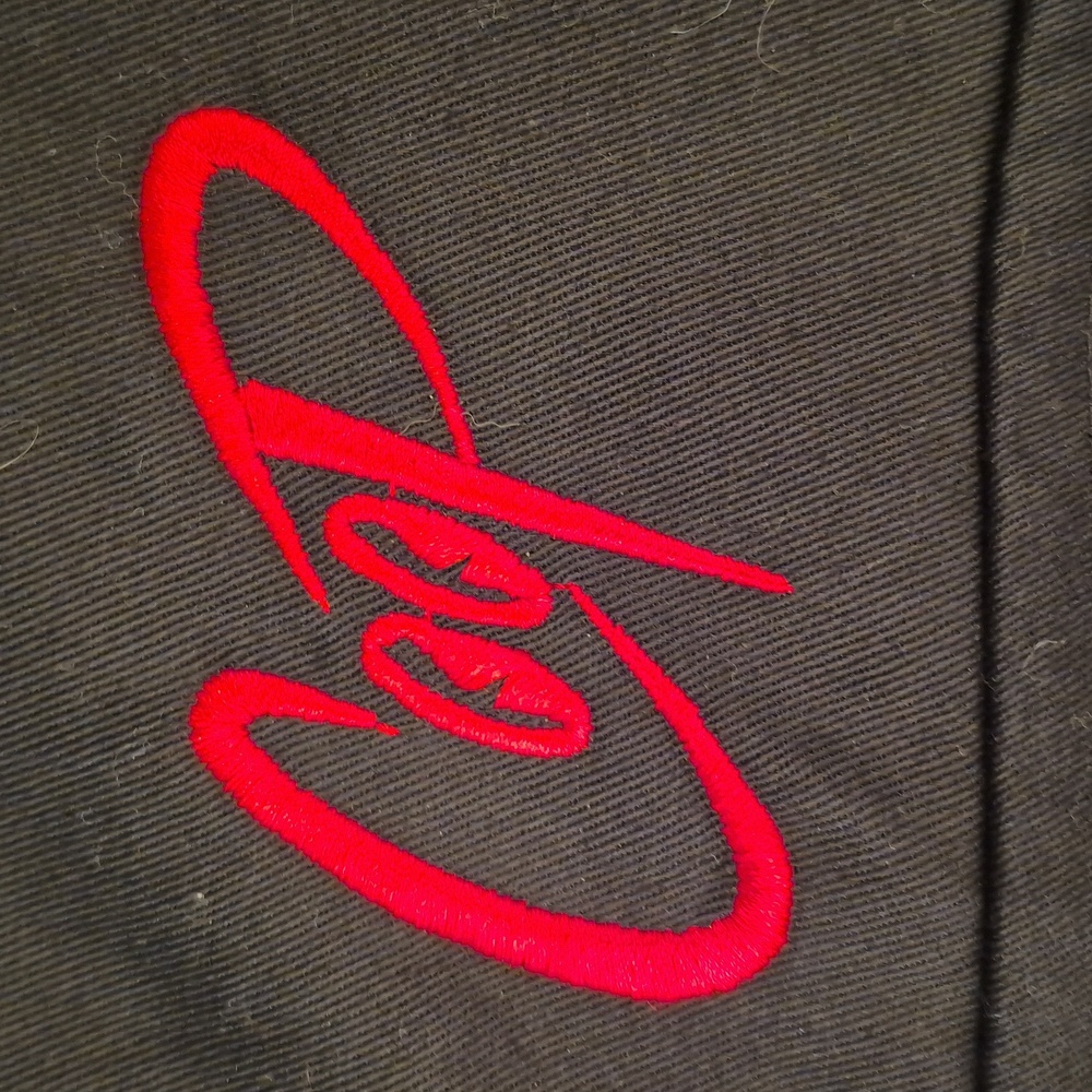 COOP Moto Poster Pop Black Red Devil Embroidered Cotton USA L Short Sleeve Shirt - Picture 4 of 9